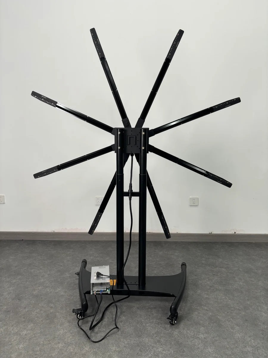 FLC Series Large Size 130cm to 196cm (51.2–77.2 inch) | 3D Holographic LED Fan | Fan Only / Dual-Pole Mobile Stand | Commercial Holographic Signage | 8 Blades