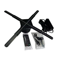 FLC Series Medium Size 47cm to 100cm (18.5–39.4 inch) | 3D Holographic LED Fan | Fan Only / Tripod Floor Stand / Ceiling Mount | Commercial Holographic Signage | 4 Blades