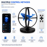 SPHC Series Medium Size 50cm (19.7 inch) | 3D Holographic LED Fan | Fan Only with Base | Business Holographic LED Fan | 4 Blades