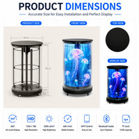CYLC Series Medium Size 50cm (19.7 inch) | 3D Holographic LED Fan | Transparent Cylindrical Protective Cover with Mobile Base | Professional LED Holographic Fan | 4 Blades
