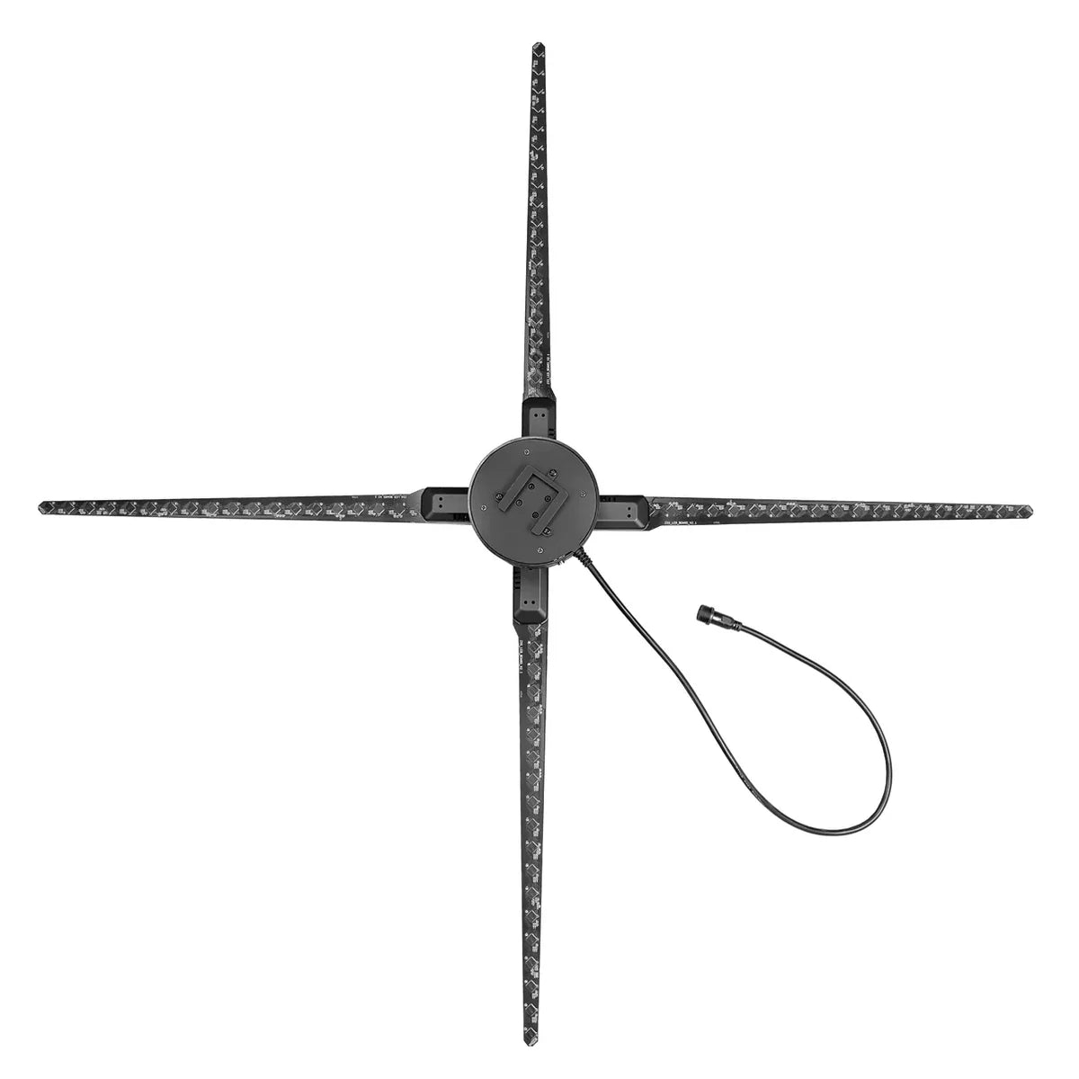FLS Series Medium Size 65cm to 100cm (25.6–39.4 inch) | 3D Holographic LED Fan | Fan Only / Fan with Tripod Floor Stand / Ceiling Mount | Commercial Holographic Signage | 4 Blades