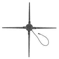 FLS Series Medium Size 65cm to 100cm (25.6–39.4 inch) | 3D Holographic LED Fan | Fan Only / Fan with Tripod Floor Stand / Ceiling Mount | Commercial Holographic Signage | 4 Blades