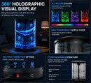 CYLC Series Medium Size 50cm (19.7 inch) | 3D Holographic LED Fan | Transparent Cylindrical Protective Cover with Mobile Base | Professional LED Holographic Fan | 4 Blades