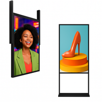 65" Double-Sided High Brightness LCD Window Display, 2500nits Front + 700nits Back, Android 2+32G, Non-Touch, Cloud/APP/USB, Hanging/Floor Stand
