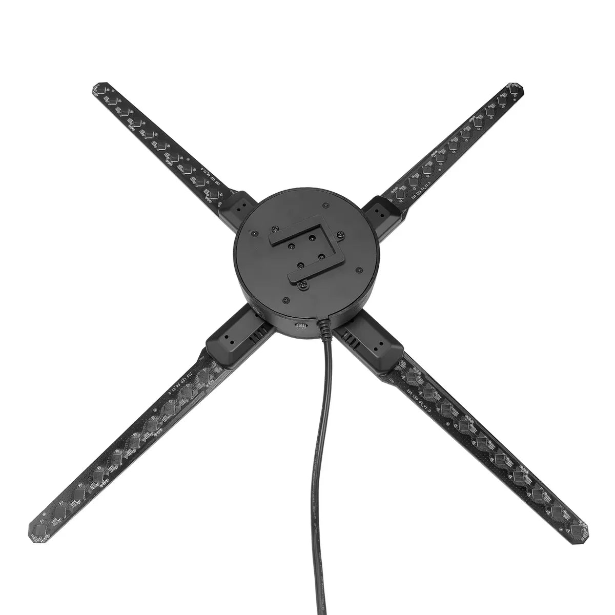 FLS Series Medium Size 65cm to 100cm (25.6–39.4 inch) | 3D Holographic LED Fan | Fan Only / Fan with Tripod Floor Stand / Ceiling Mount | Commercial Holographic Signage | 4 Blades