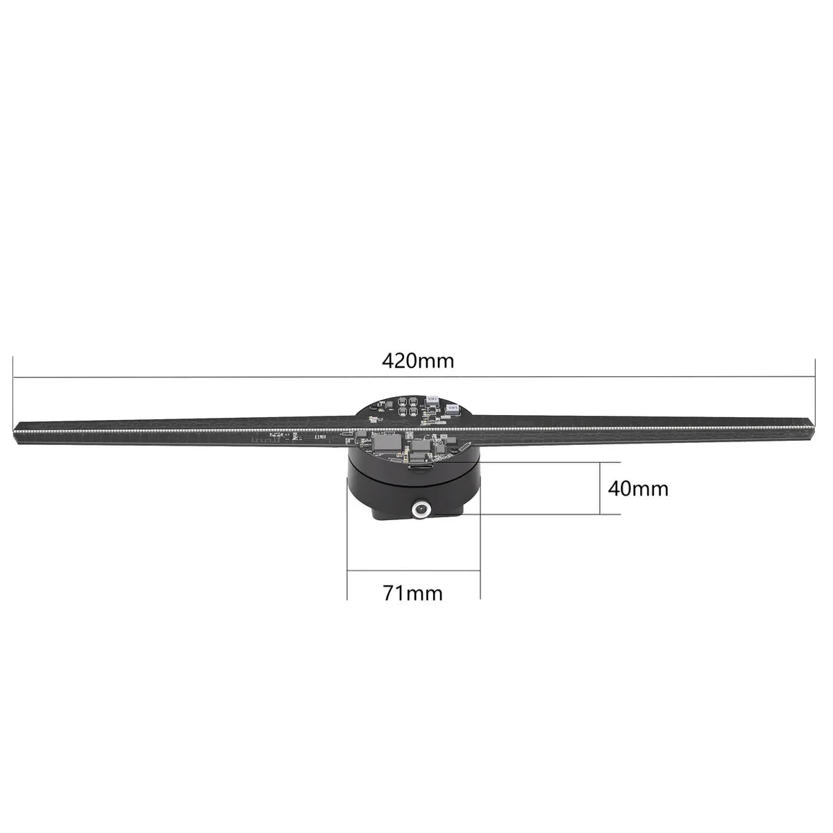 FLC Series Small Size 42cm (16.5 inch) | 3D Holographic LED Fan | 2-Pack Fans with Outdoor Double-Sided Mounting Bracket | Commercial Holographic Signage | 2 Blades