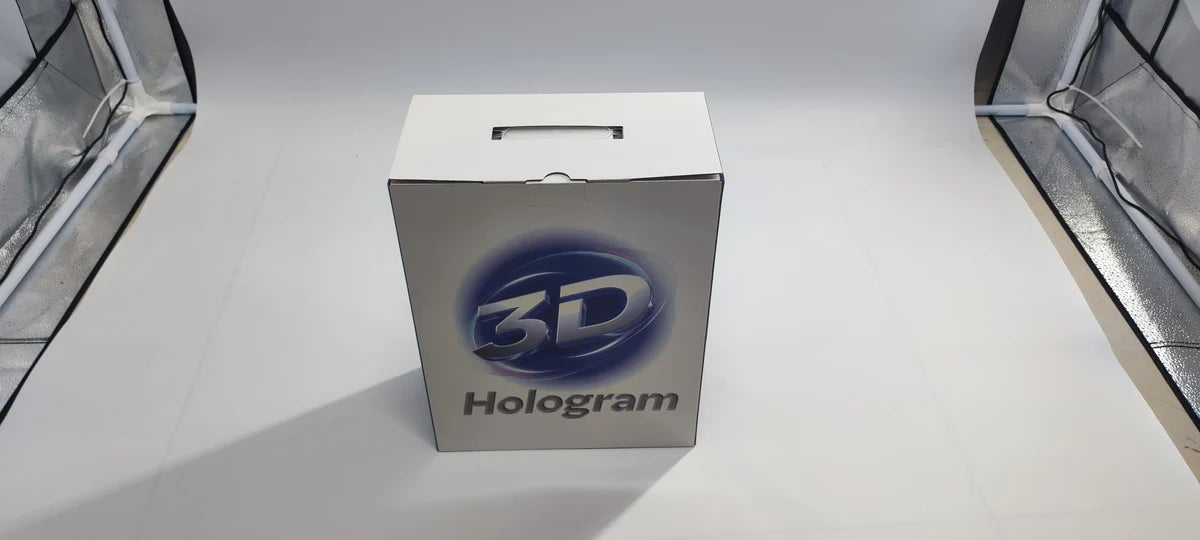 FLA Series Small Size 18cm to 42cm (7.1–16.5 inch) | 3D Holographic LED Fan | Transparent Square Protective Housing | Professional LED Holographic Fan | 2 Blades