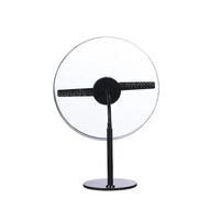 FLA Series Small Size 11cm to 42cm (4.3–16.5 inch) | 3D Holographic LED Fan | Desktop Stand with Transparent Protective Cover | Shop Display Holographic Fan | 2 Blades