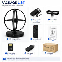 SPHC Series Medium Size 50cm (19.7 inch) | 3D Holographic LED Fan | Fan Only with Base | Business Holographic LED Fan | 4 Blades