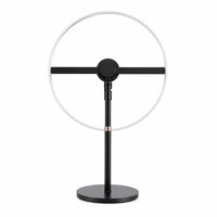 FLA Series Small Size 11cm to 42cm (4.3–16.5 inch) | 3D Holographic LED Fan | Desktop Stand with Transparent Protective Cover | Shop Display Holographic Fan | 2 Blades