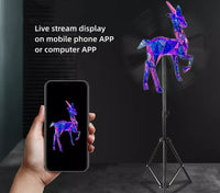 FLA Series Medium Size 70cm to 99cm (27.6–39 inch) | 3D Holographic LED Fan | Fan Only / Tripod Floor Stand / Ceiling Mount | Business Holographic LED Fan | 4 Blades
