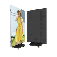 LP-TR Series LED Tri-Fold Poster Sign | 1280×1920mm Foldable Panel | P1.53 / P1.86 / P2 / P2.5 | GOB Panel | Portable Indoor Kiosk Use