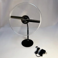 FLA Series Small Size 11cm to 42cm (4.3–16.5 inch) | 3D Holographic LED Fan | Desktop Stand with Transparent Protective Cover | Shop Display Holographic Fan | 2 Blades