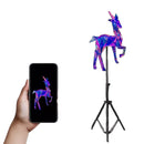 FLA Series Medium Size 52cm to 64cm (20.5–25.2 inch) | 3D Holographic LED Fan | Fan Only / Desktop Stand / Transparent Protective Cover / Black Protective Cover | Shop Display Holographic Fan | 4 Blades