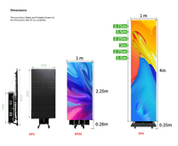 EP-M Series Foldable LED Poster | 1×2.25m All-in-One Rolling Case | P3.9mm Indoor | Remote Liftable LED Display Kit