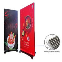 LP-GOB Series LED Poster Sign | 640×1920mm | P1.25 / P1.53 / P1.85 / P2.5 | Indoor Plug-in Display | Flip-Open Magnetic Frame with GOB Surface