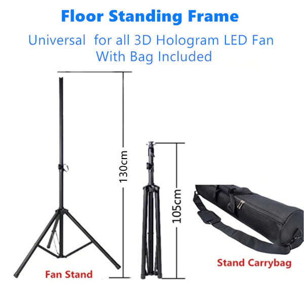 3D-F Series Stand & Mount Options for 3D Hologram Fan | Floor Stand / Ceiling Mount (No Housing) | Compatible with F Series ≤100cm(39.4inch) | Black Finish