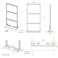 LP-RS Series LED Poster Sign | 1000×2000mm | P1.25 / P1.53 / P1.95 / P2.6 | Rollable, Lightweight & Portable | Floor-Standing Detachable Frame