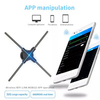 3D-F Series 3D Hologram Fan LED Display – 52cm to 65cm (20.5”–25.6”) | High Brightness Holographic Advertising Projector | Fan Only / with Transparent Protective Cover (Protective Housing) / with Black Background Cover (Protective Housing)