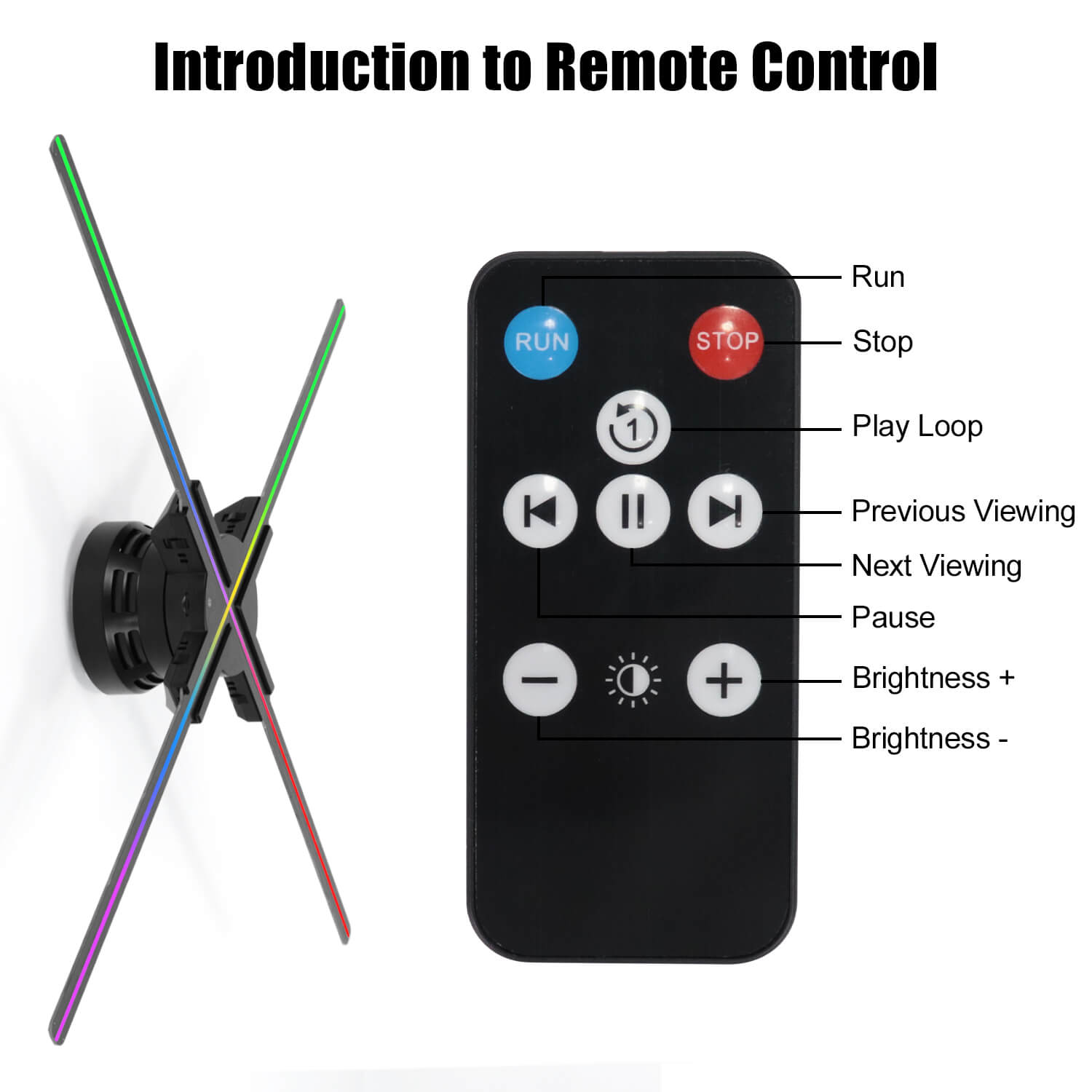 33.46“ Rotating Hologram LED Fan OD 85CM Display with Bluetooth & Wi-Fi Control