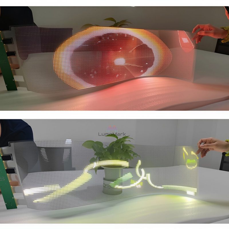 P20 High Transparency Indoor Flexible LED film Display Unit Size 1000 x 400mmSelf-adhesive on Glass and Window