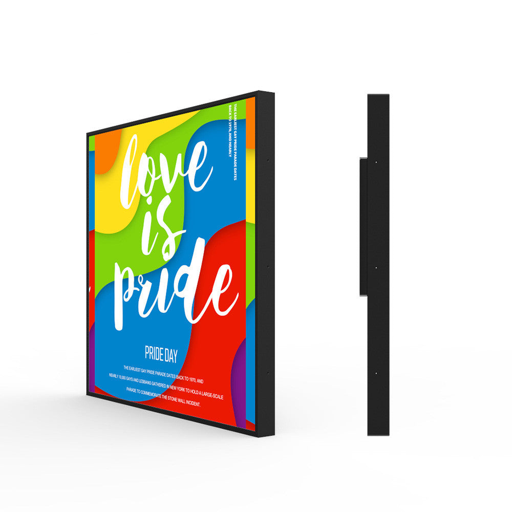 SL Series 29.5 Inch Super Slim Square LCD Digital Screen – 529.4×529.4mm Viewable, 22mm Thickness, No Touch | Dadonlion Platform / USB Disk Content Upload