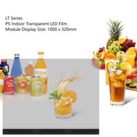 P5 Self-adhesive Indoor Flexible LED film Display Unit Size 1000 x 320mm