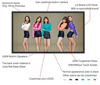 65" Indoor Wall-Mount LCD Digital Poster | Android RK3568 2GB+16GB | Non-Touch / Infrared / Capacitive Touch | CMS Software | VESA Mount