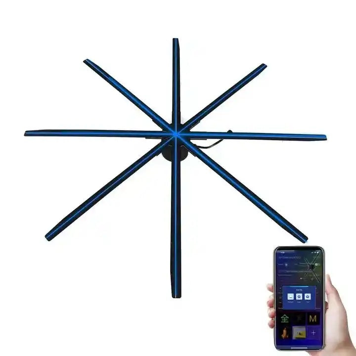 3D-M Series Ultra-Large 3D Hologram Fan LED Display – 200cm (78.7”) | High Brightness Holographic Advertising Projector for Trade Shows & Stage Events | Fan Only / with Floor Stand (Heavy-Duty Frame)