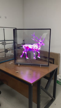 3D-F Series Floor Stand with Square Protective Housing | Compatible with F Series ≤80cm 3D Hologram Fans | Enclosed Safety Design